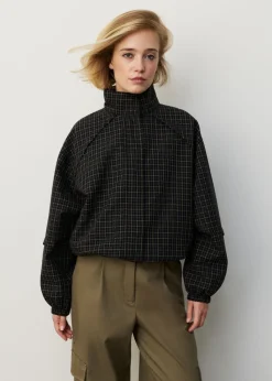 Balloon jacket met ruitdessin