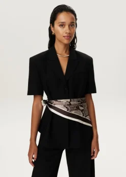 Blouse blazer met korte mouwen