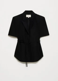 Blouse blazer met korte mouwen