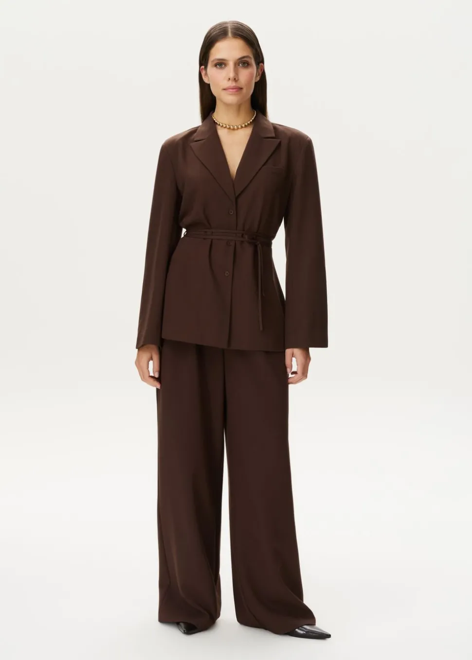 Blouse met blazer look