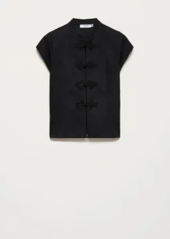 Blouse met mandarijnkraag
