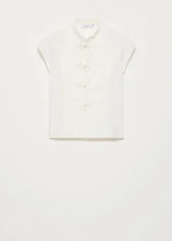 Blouse met mandarijnkraag