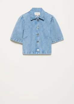 Cropped denim blouse