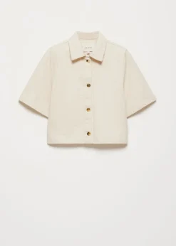Cropped textuur blouse