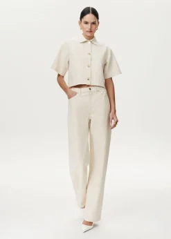 Cropped textuur blouse