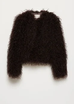 Curly faux fur jas