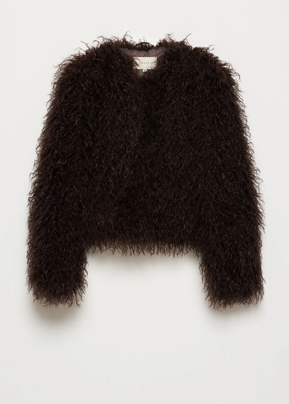Curly faux fur jas
