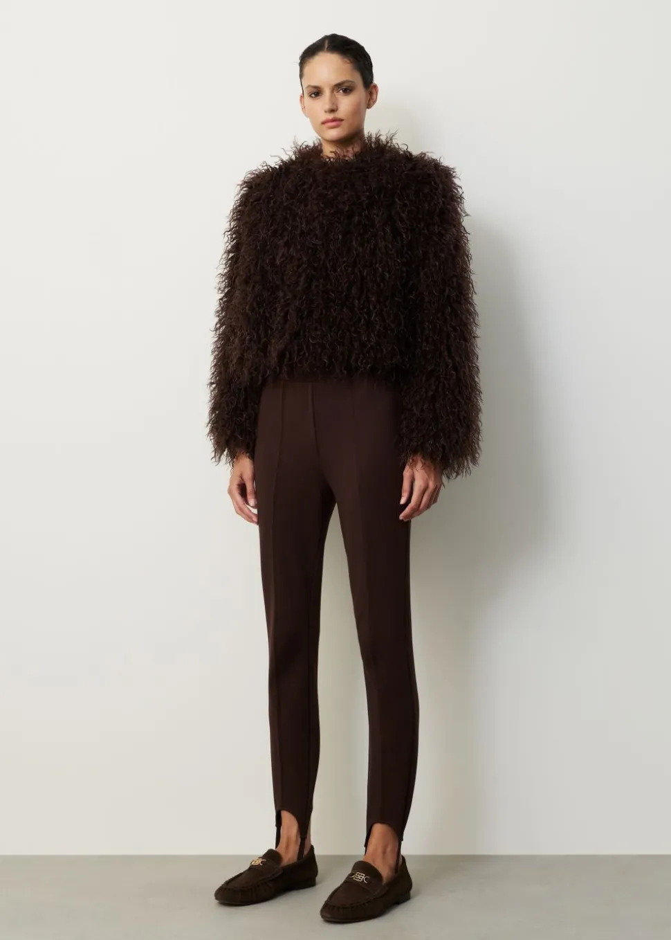 Curly faux fur jas