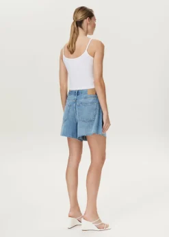 Denim flutter shorts