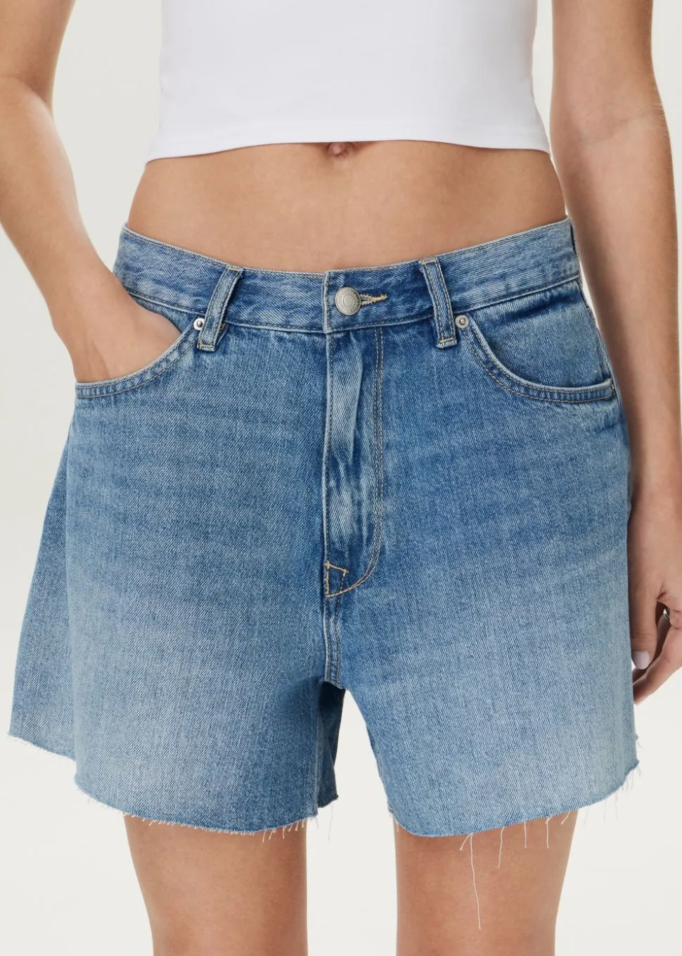 Denim flutter shorts