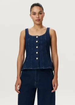 Denim peplum top