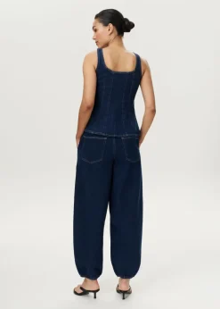 Denim peplum top