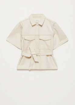 Denim safari blouse