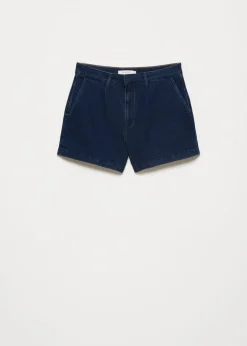 Denim shorts met plooien