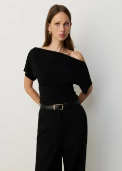Draped gathering t-shirt
