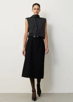 Gebreide spencer met strikdetail