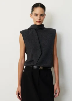 Gebreide spencer met strikdetail