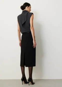 Gebreide spencer met strikdetail