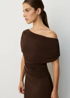 Gedrapeerde maxi jurk