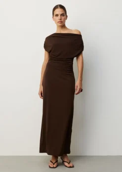 Gedrapeerde maxi jurk