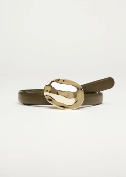 Gehamerde leren riem