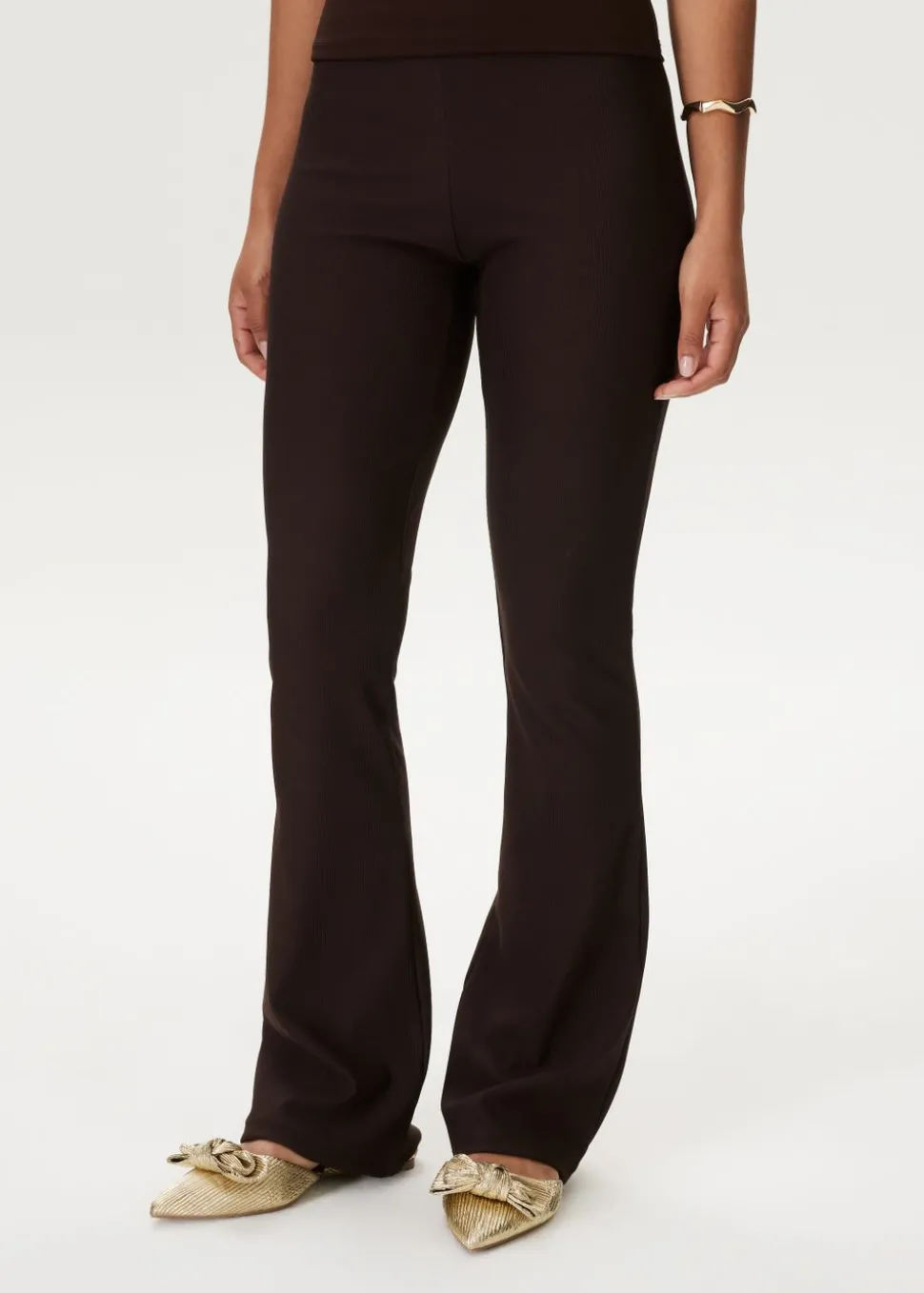 Geribde flare legging