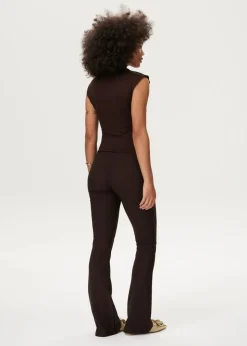Geribde flare legging