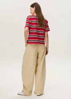 Gestreept cropped t-shirt