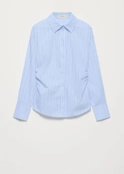 Gestreepte blouse met plooien