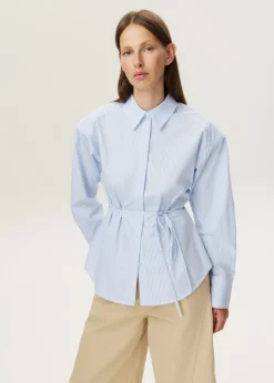 Gestreepte blouse met schoudervulling