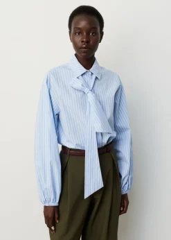 Gestreepte blouse met strik