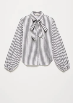 Gestreepte blouse met strik