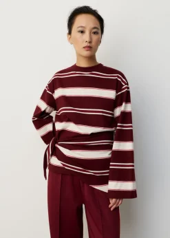 Gestreepte longsleeve t-shirt met sjaal detail