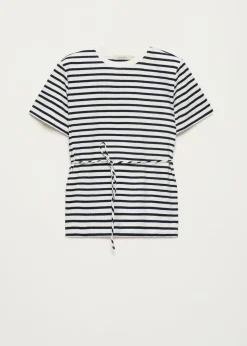 Gestreept t-shirt met trekkoord