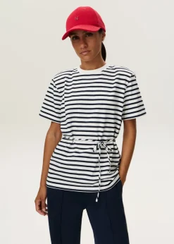 Gestreept t-shirt met trekkoord