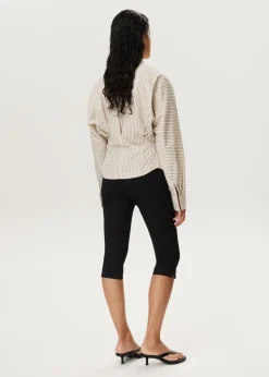 Getailleerde streep blouse