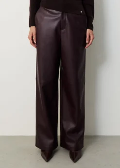 Imitatieleren broek straight fit
