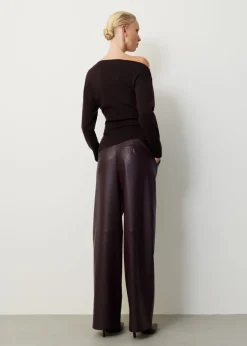 Imitatieleren broek straight fit