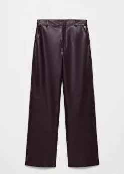 Imitatieleren broek straight fit
