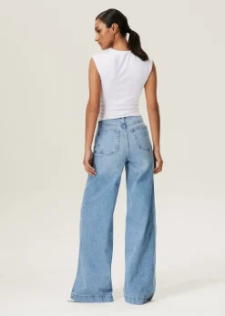 JAZZ - high rise wide leg pintuck jeans