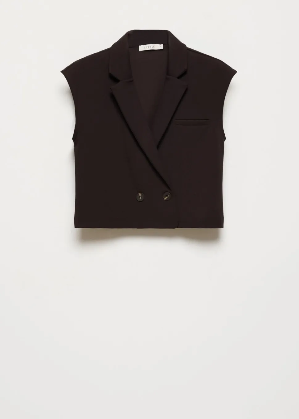 Jersey gilet met kapmouwen