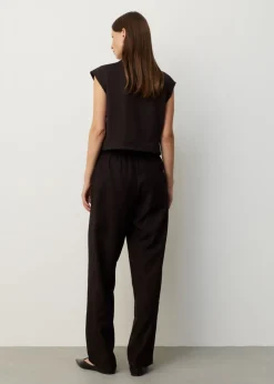 Jersey gilet met kapmouwen