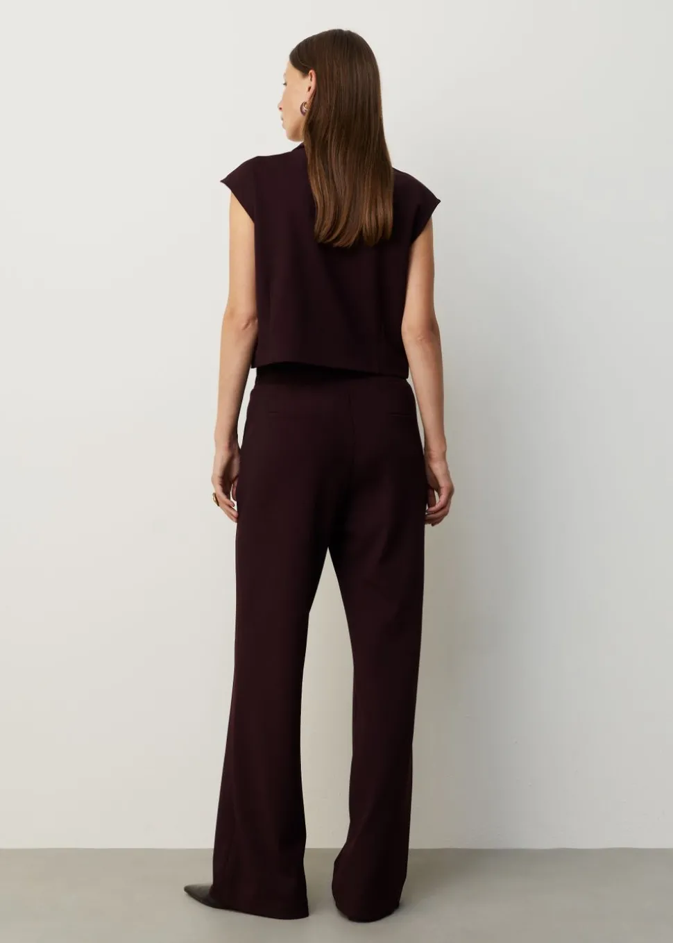 Jersey gilet met kapmouwen