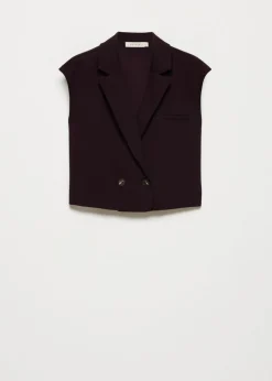 Jersey gilet met kapmouwen