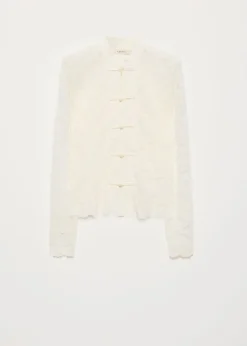 Kanten kraag longsleeve t-shirt
