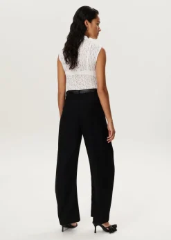 Lace mandarin t-shirt