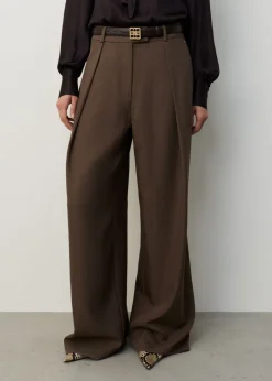 Melange fold pleat pantalon