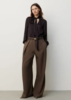 Melange fold pleat pantalon