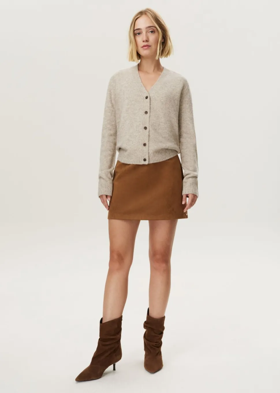 Melange V-hals vest
