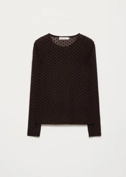 Mesh dot longsleeve t-shirt